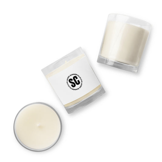 Glass jar soy wax candle