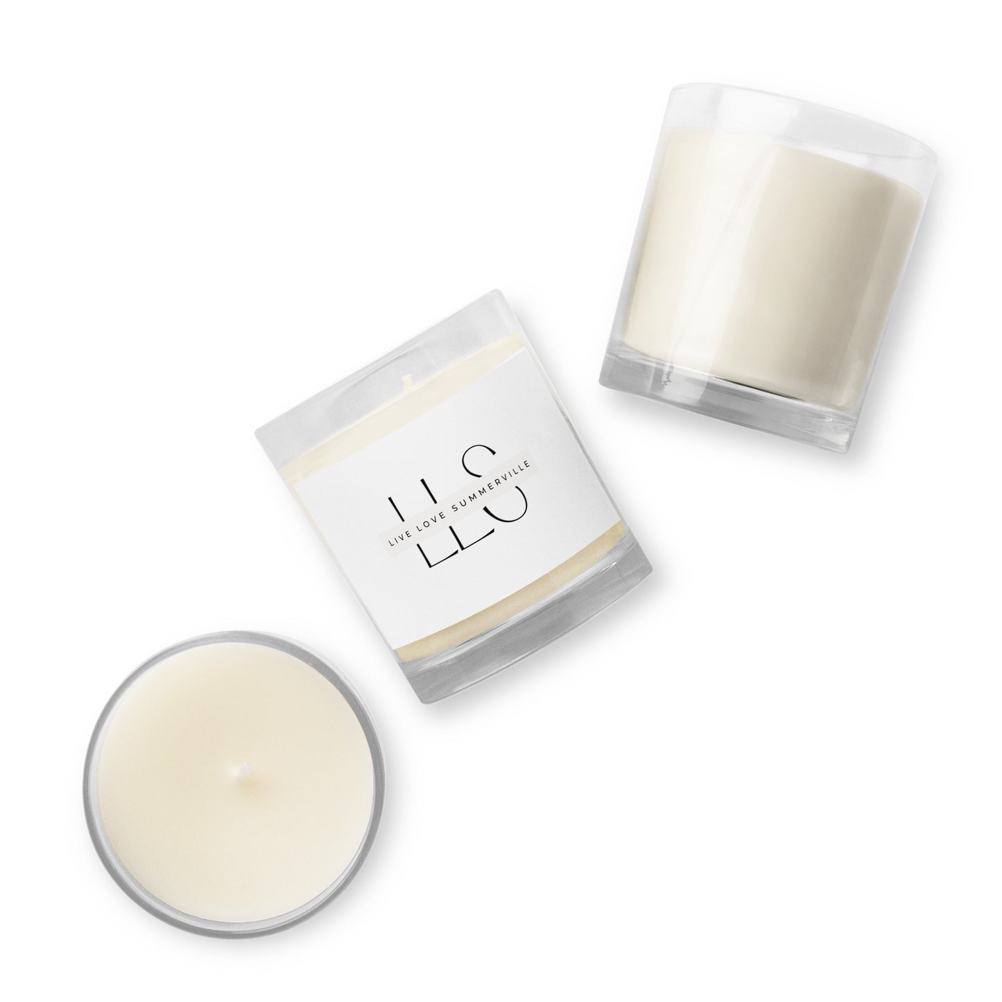 Glass jar soy wax candle